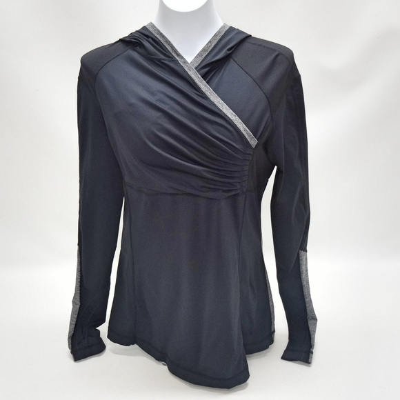 lululemon athletica Tops - Lululemon Athletica Black w/Gray Ponytail Hoodie